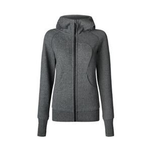 Lululemon Scuba Hoodie III Heathered‎ Speckled Black  Size 2 Full Zip